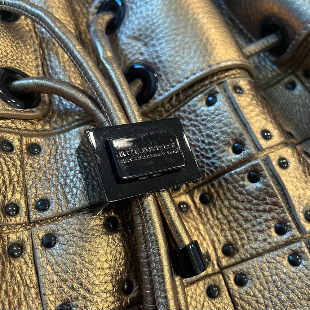 Burberry Prorsum Large Calfskin Gold Studded Warrior Bag Leather Metallic - Picture 2 of 16